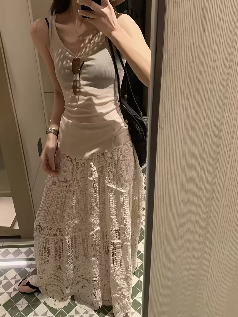 Saia maxi croché