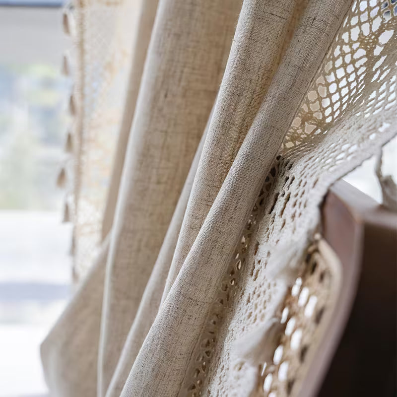 Curtain with tassels