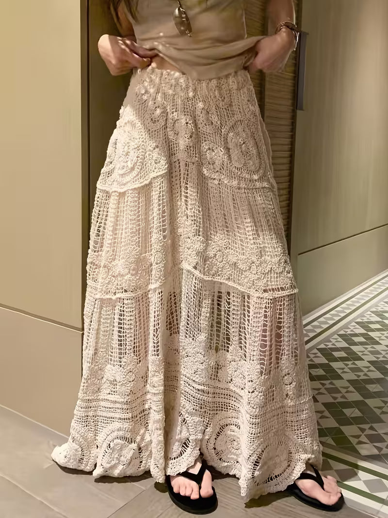 Saia maxi croché