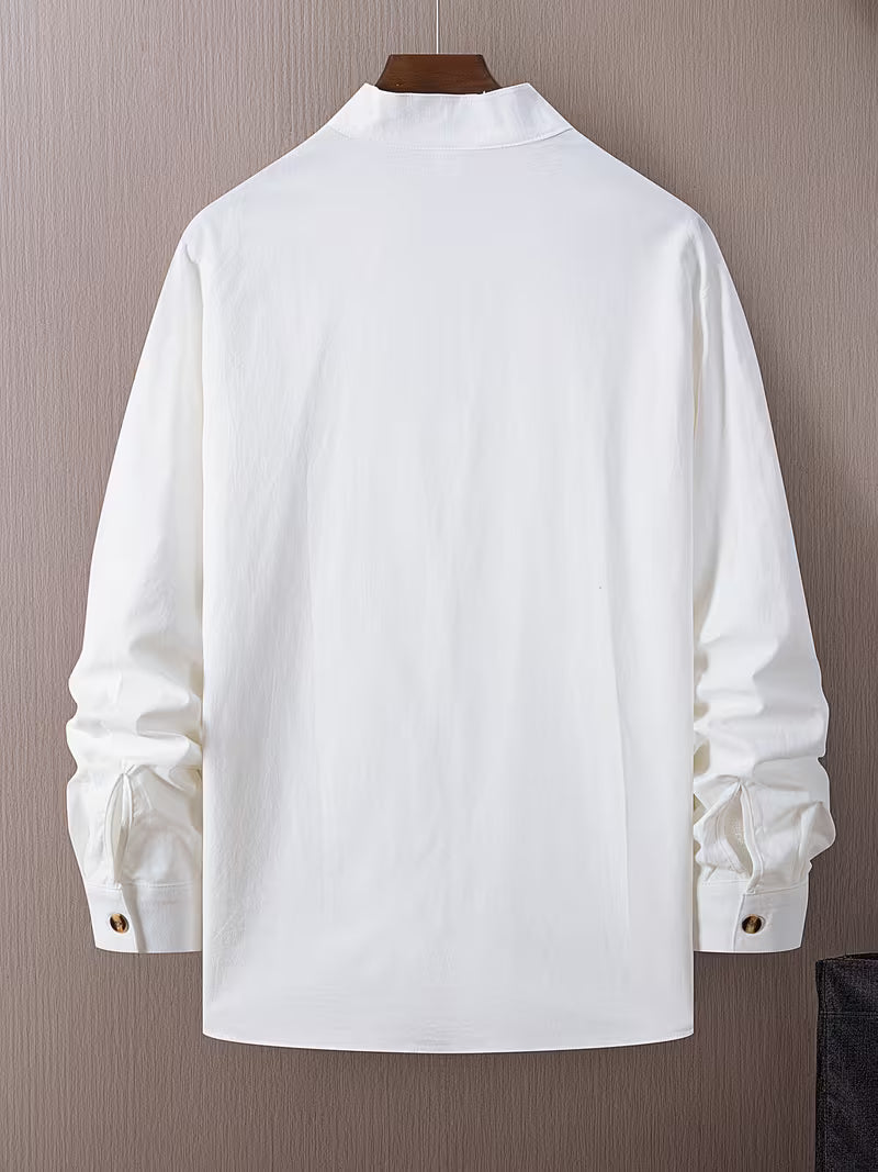 Conjunto de camisa gola Mao e calças