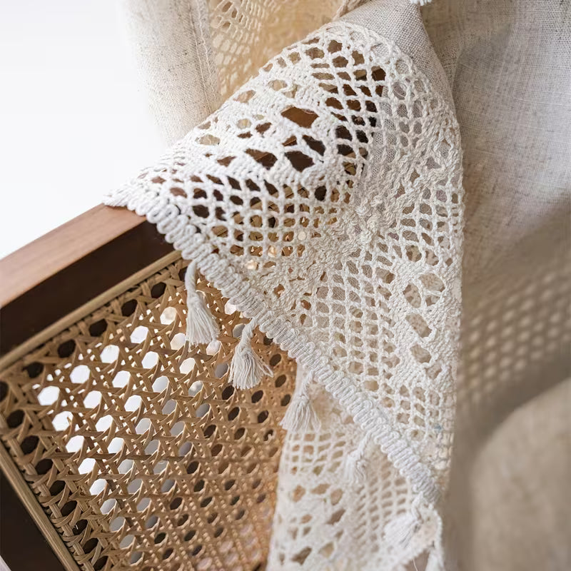 Curtain with tassels