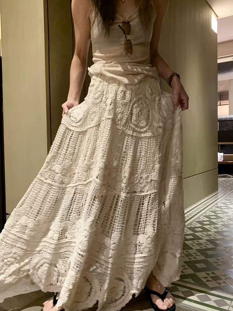 Saia maxi croché
