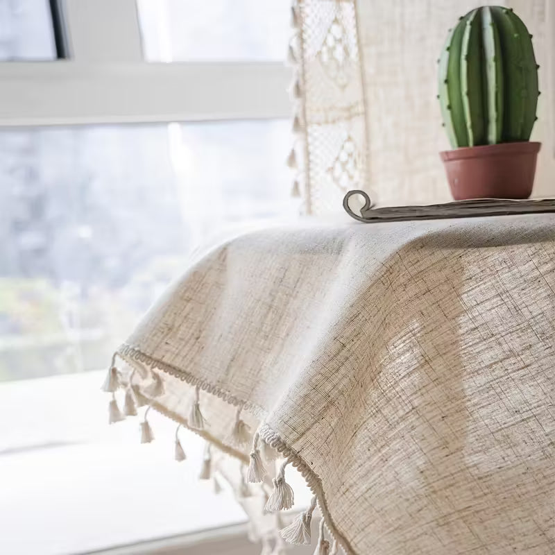 Curtain with tassels