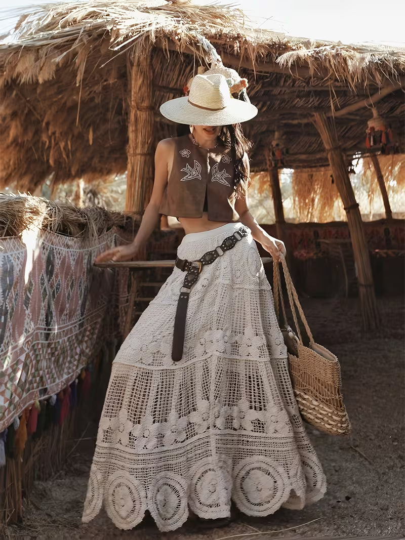 Saia maxi croché