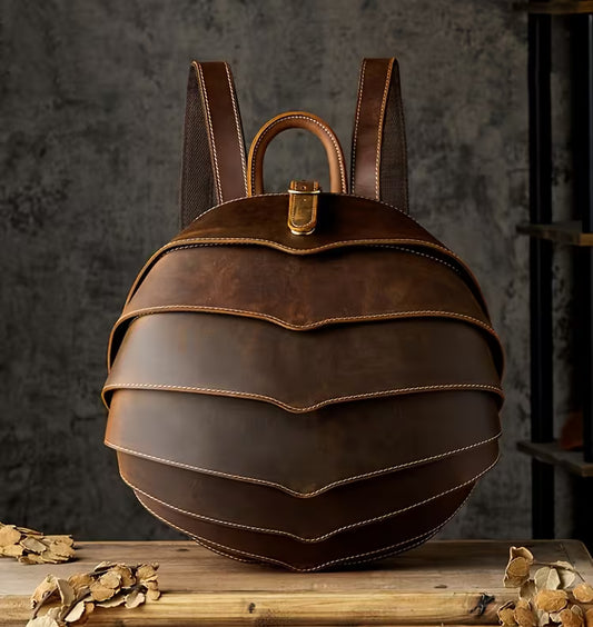 Mochila casulo em pele