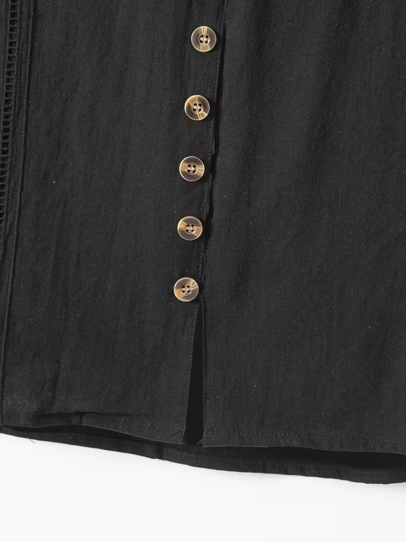 Conjunto de camisa gola Mao e calças