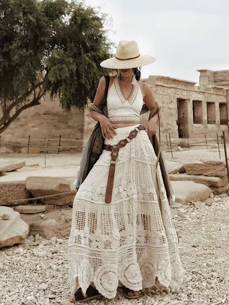 Saia maxi croché