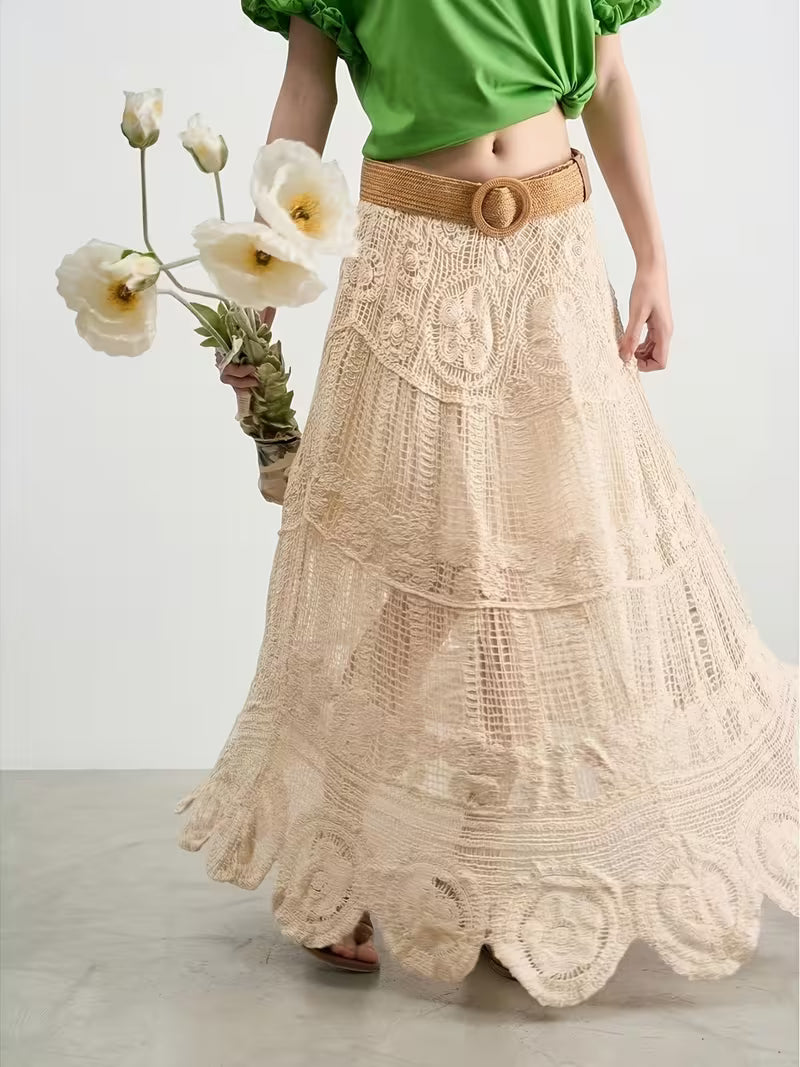 Saia maxi croché