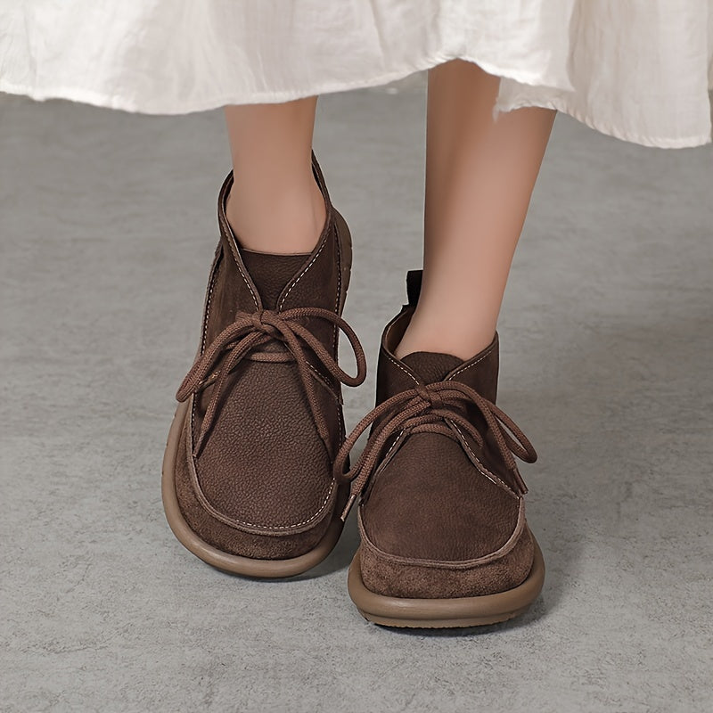 Botas de tornozelo de couro genuno 