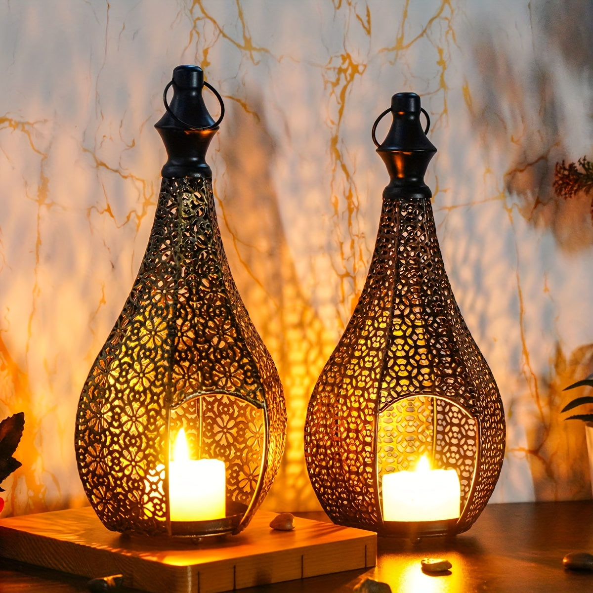 Suporte decorativo para vela em metal